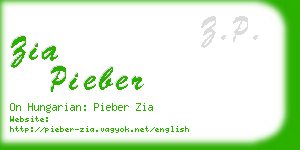 zia pieber business card